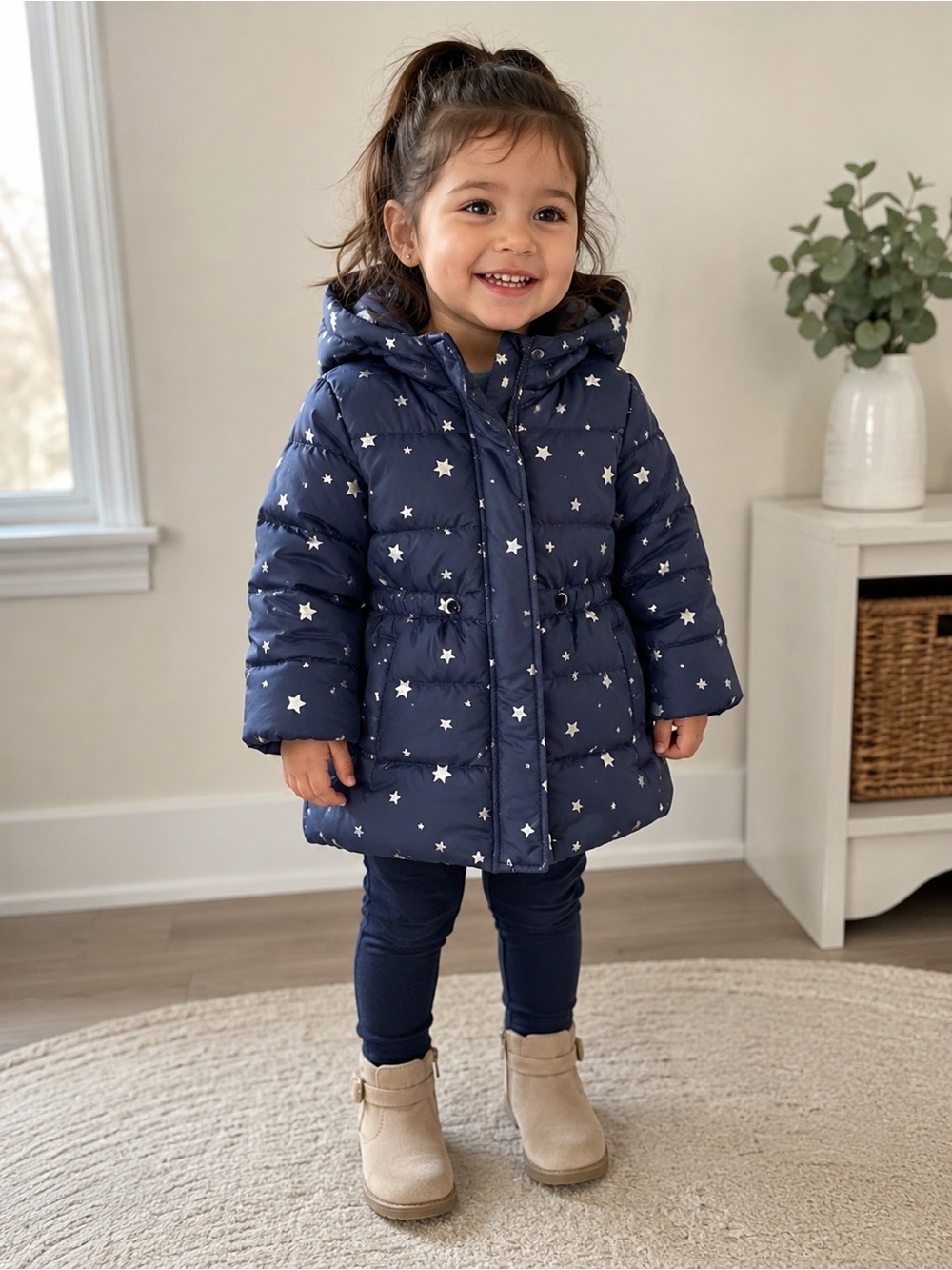 Baby GAP Navy Starry Kids Puffer Jacket 12-18 months
